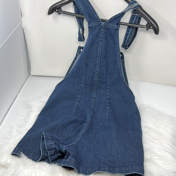 COURTSHOP DENIM OVERALL SHORTS SIZE WOMEN XS - Picture 8 of 8